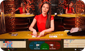 Live baccarat table